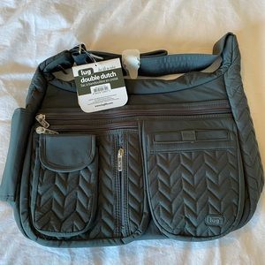 BNWT Lug Double Dutch crossbody messenger bag Fog Grey